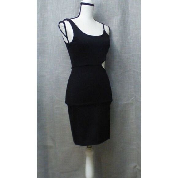 SOCIALITE CUT OUT PONTE BODYCON DRESS IN BLACK, XS - Picture 3 of 12